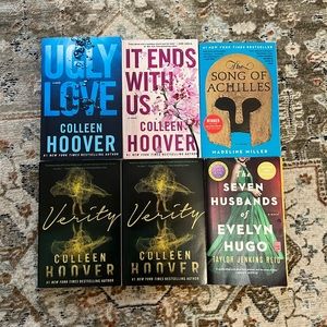 Books: Ugly Love, It Ends With Us, Song of Achilles, Verity, Seven Husbands